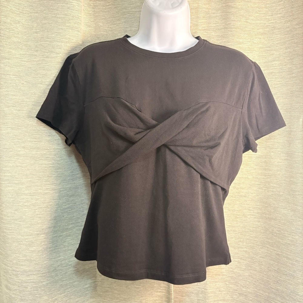 Dynamite Black Twist Front Tee